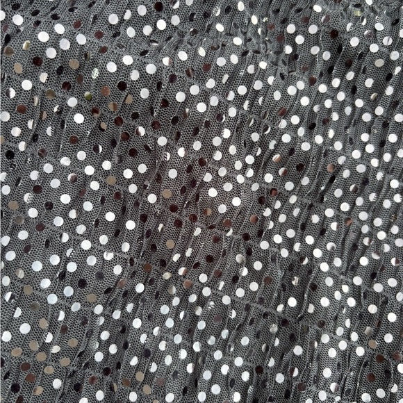 Mossimo Stretch Black Sequin Mesh Front Wide Strap Tank Top Womens Medium - Picture 4 of 4